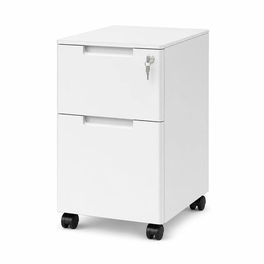Caisson mobile à tiroirs en métal blanc