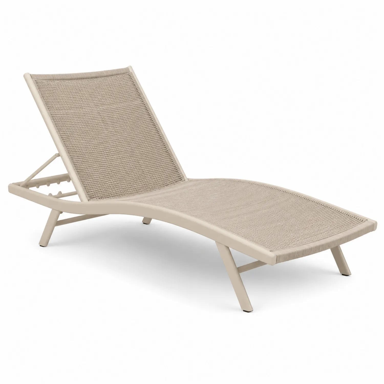 Bain de soleil aluminium avec textile beige pour extérieur