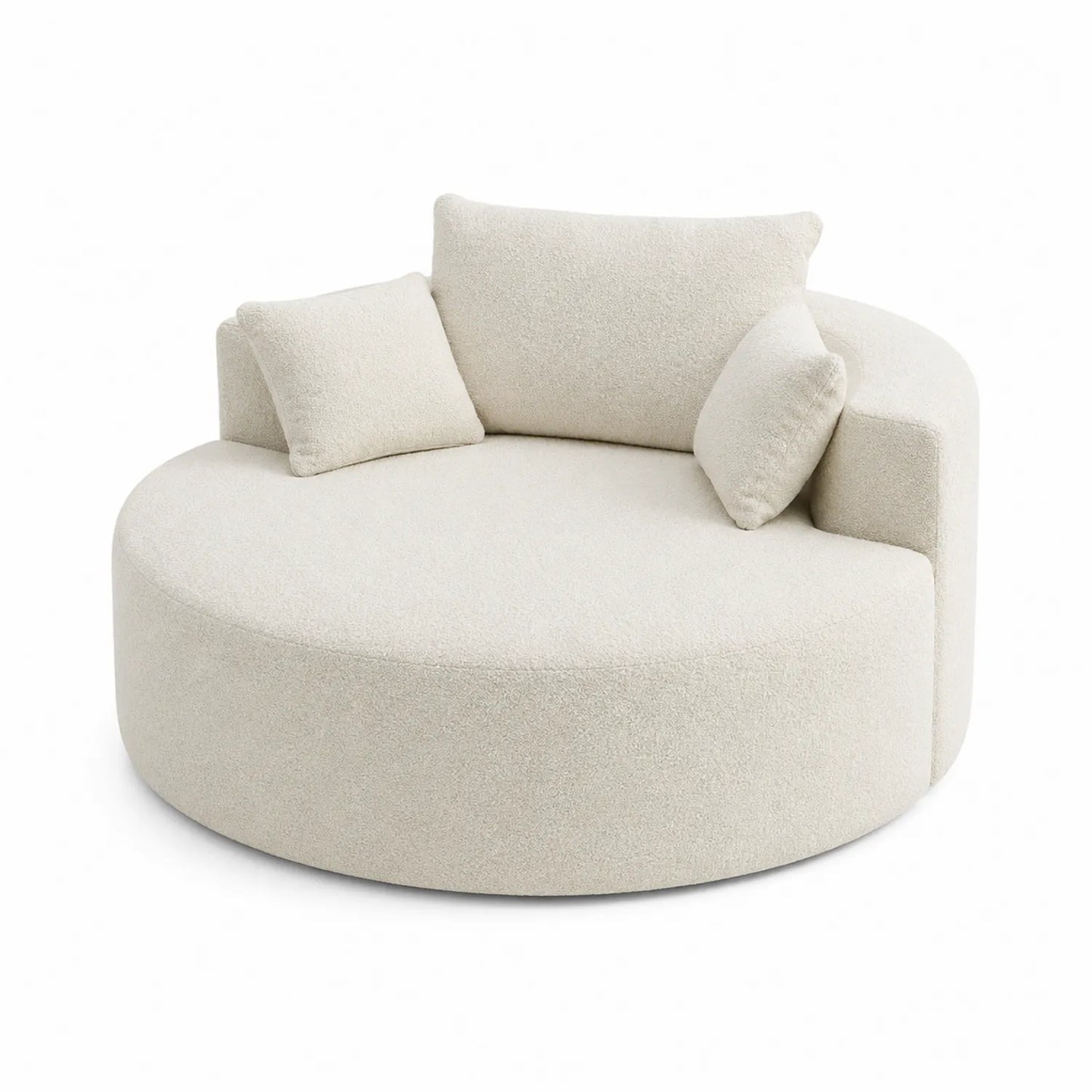 Canapé rond en tissu bouclé Beige